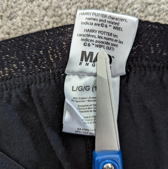 Harry Potter lounge pants black shimmery gold writings youth Large cotton comfy - Picture 4 of 6